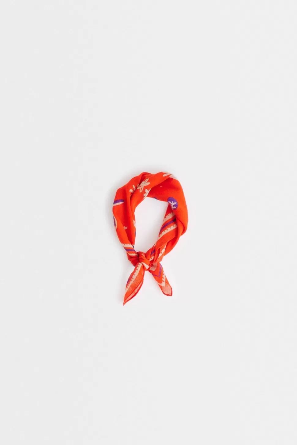 A Kind of Guise Scarves>Budir Wool Bandana Orange Flower